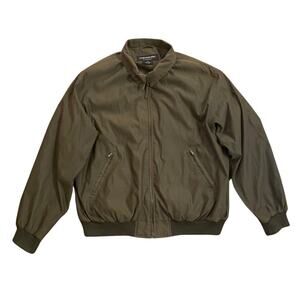 Classic Army Green Faux Suede Bomber Jacket (XL)